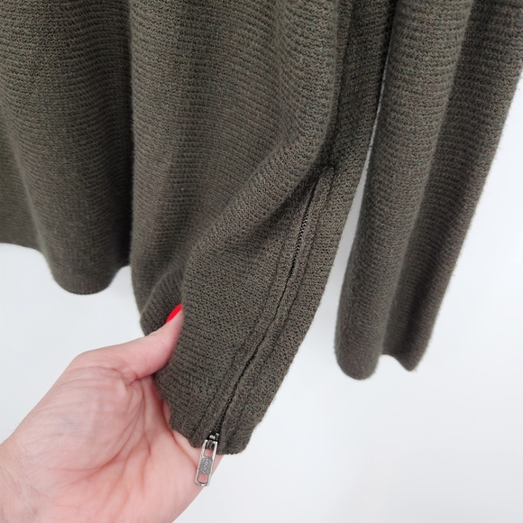 J. Jill Pullover Knit Side Zip Sweater Womens Size XL Olive Green Long Sleeve - Picture 5 of 7